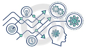 Brainstorming and Idea Generation Process Infographic, vector design Generative AI