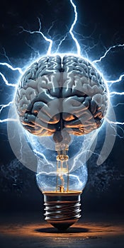 Brainstorming Ideas Illuminated in a Light Bulb AI Generated