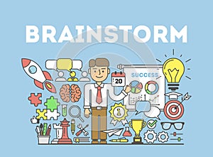 Brainstorming illustration concept.