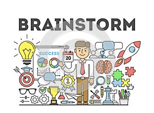 Brainstorming illustration concept.