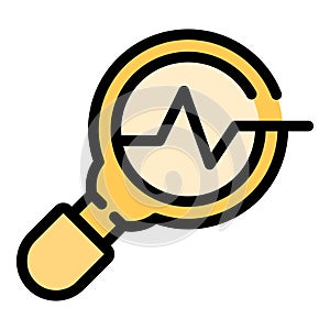 Brainstorming magnifier icon vector flat