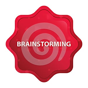 Brainstorming misty rose red starburst sticker button photo