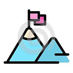 Brainstorming mountain icon vector flat