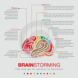 Brainstorming sprit color infographic