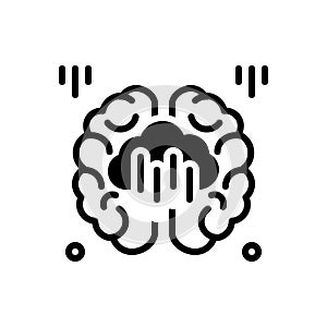 Black solid icon for Brainwash, mind and idea photo