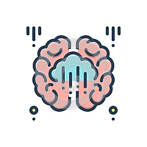 Color illustration icon for Brainwash, mind and idea photo