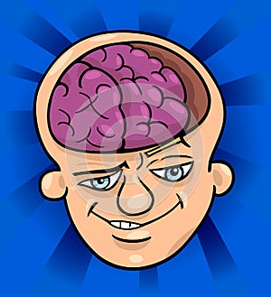 Brainy man cartoon illustration