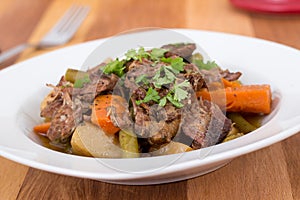 Braised beef pot roast stew