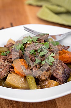 Braised beef pot roast stew