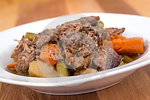 Braised beef pot roast stew