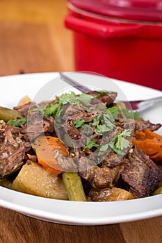 Braised beef pot roast stew