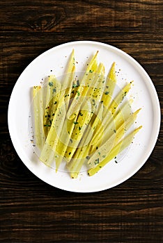 Braised celery on plate