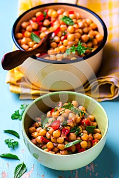 Braised cheakpea with vegetables ..style rustic