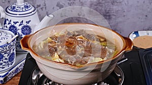 Braised mutton hot pot.