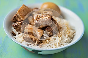 Braised pork belly rice bowl
