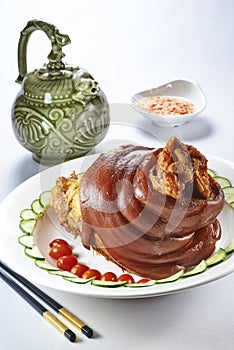 Braised pork leg tradition chinese cuisine