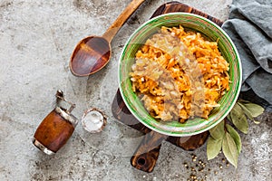 Braised or stewed cabbage, sauerkraut