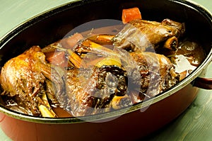 Braising lamb shanks