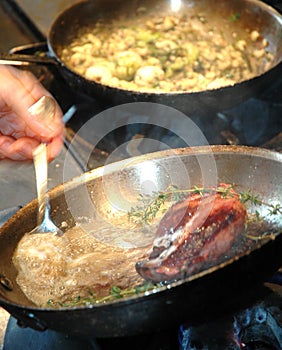 Braising pork photo