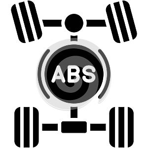 Brake ABS icon, car accident and safety related vector