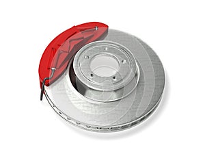 Brake disc with caliper 3d rendering