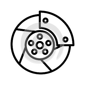 Brake disc car, motorcycle symbol. Vector icon on white background. Sign for web and app