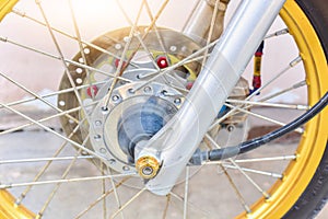 Brake Disc and Front Wheel of Motorcycle