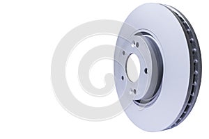Brake disc isolated on white background. Auto parts. Brake disc rotor isolated on white. Braking disk. Car part. Car detailing