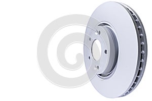Brake disc isolated on white background. Auto parts. Brake disc rotor isolated on white. Braking disk. Car part. Car detailing. Sp