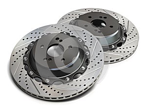 Brake disks isolated on white background