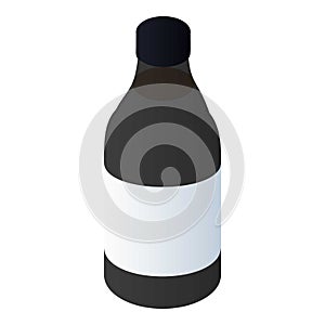 Brake fluid bottle icon, isometric style