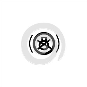Brake lights warning solid vector icon, car service