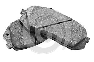 Brake pads isolated on white background. Auto parts. Brake pads isolated on white. Braking pads. Car part. Car detailing. Spare pa