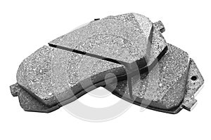 Brake pads isolated on white background. Auto parts. Brake pads isolated on white. Braking pads. Car part. Car detailing. Spare pa