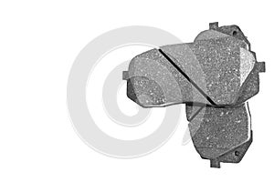 Brake pads isolated on white background. Auto parts. Brake pads isolated on white. Braking pads. Car part. Car detailing. Spare pa