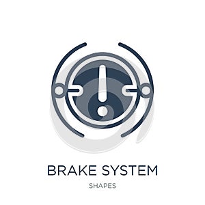 brake system warning icon in trendy design style. brake system warning icon isolated on white background. brake system warning