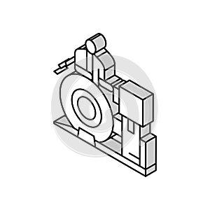 brake testing aircraft isometric icon vector illustration