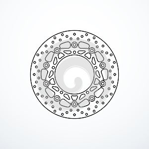 Motorcycle brake disc rotor icon. Vector illustration photo