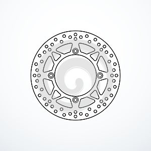 Motorcycle brake disc rotor icon. Vector illustration photo