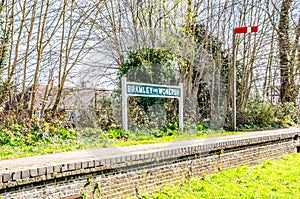 Bramley and Wonersh train station platform in Surrey