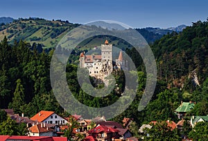 The Bran Castle and Bran city photo