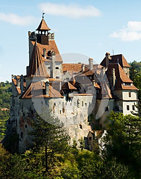 Bran Castle on cliff top, Romania