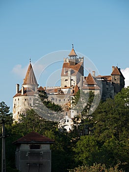 Bran castle and a guard tower 