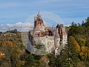 Bran Castle known as Dracula`s castle in the autumn