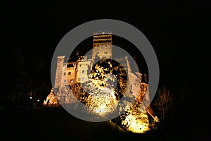 Bran castle in the night