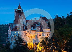 Bran Castle at night, Romania