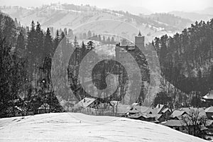 Bran castle in Romania, Dracula castle, Winter in Transylvania