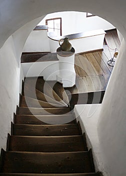 Bran Castle, Romania Inside stairs. Bran Castle knows more as Dracula's castle.