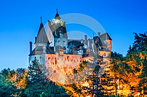 Bran Castle, twilight view, Romania