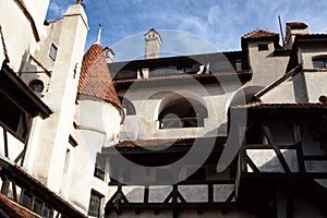 Bran Castle, view from the inner courtyard. Transylvania. Romania